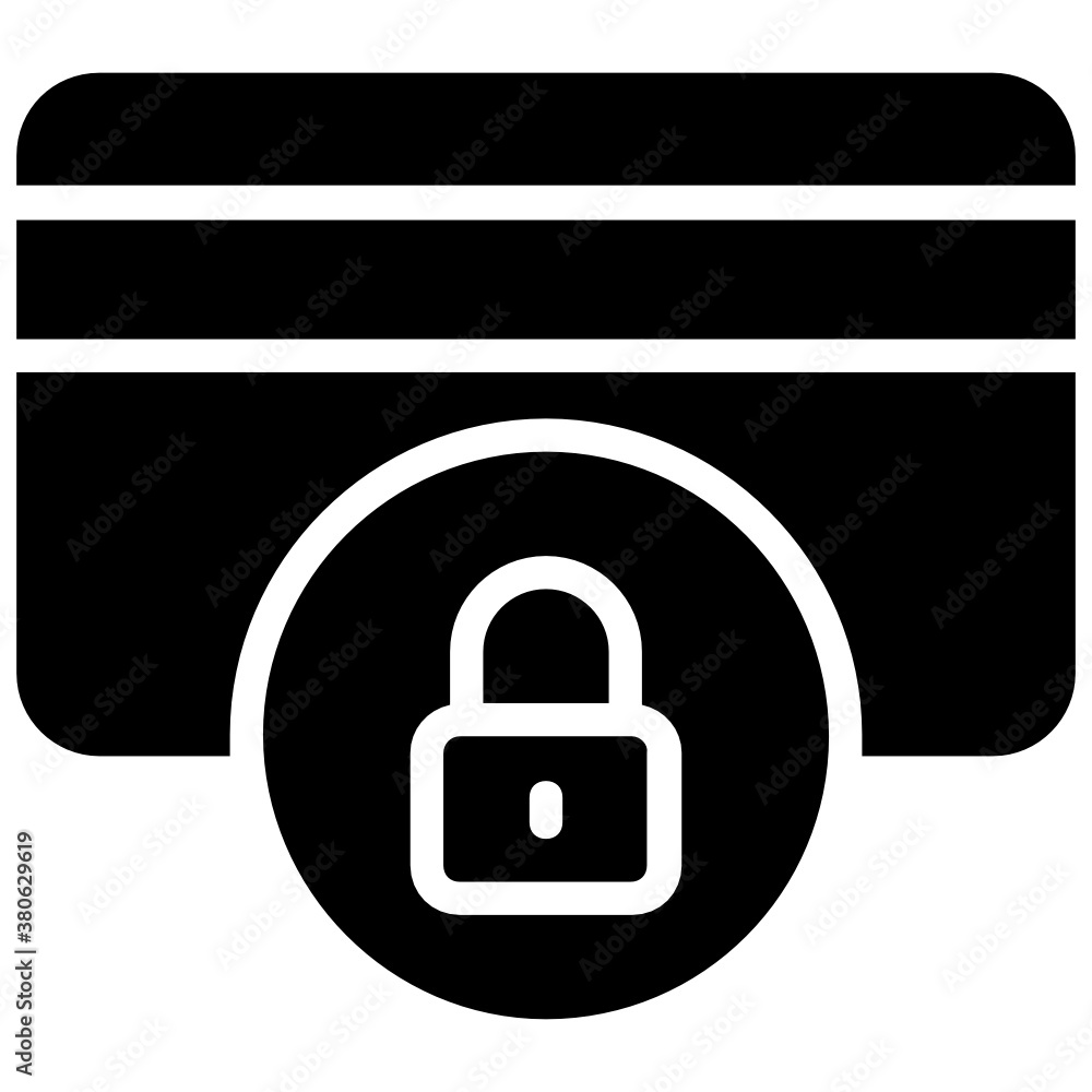 Card lock icon, padlock with bank card
Card lock icon, padlock with bank card