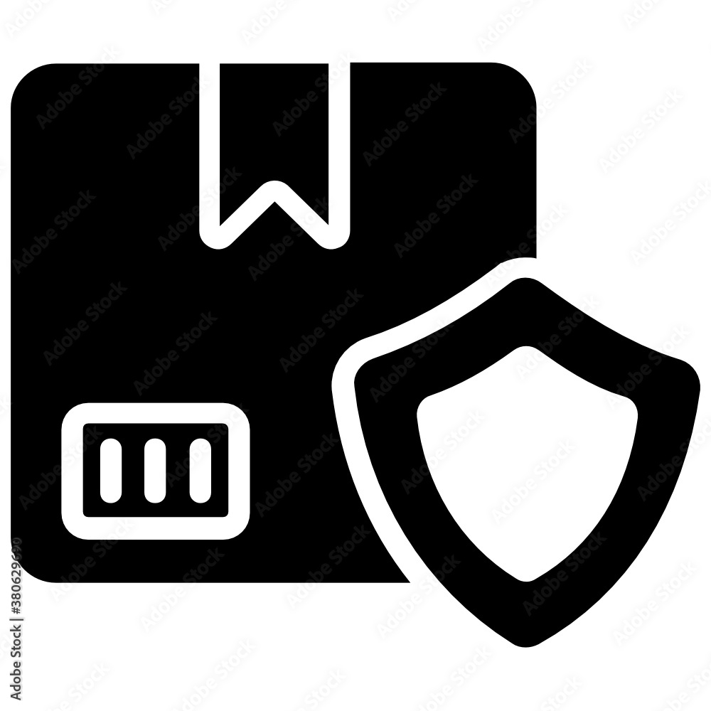 Parcel protection icon style, safety shield with box
Parcel protection icon style, safety shield with box