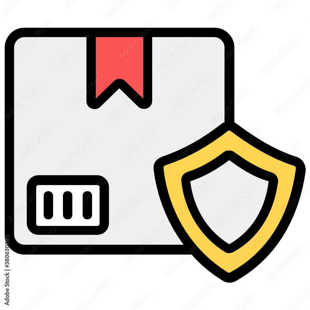Parcel protection icon style, safety shield with box
Parcel protection icon style, safety shield with box