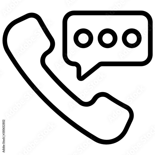 
Phone receiver with speech bubble showing concept of telecommunication icon
