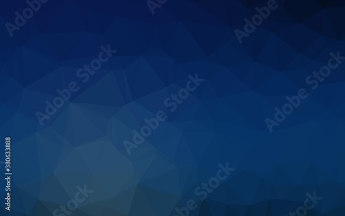 Dark BLUE vector polygon abstract background. Geometric illustration in Origami style with gradient. Triangular pattern for your business design.