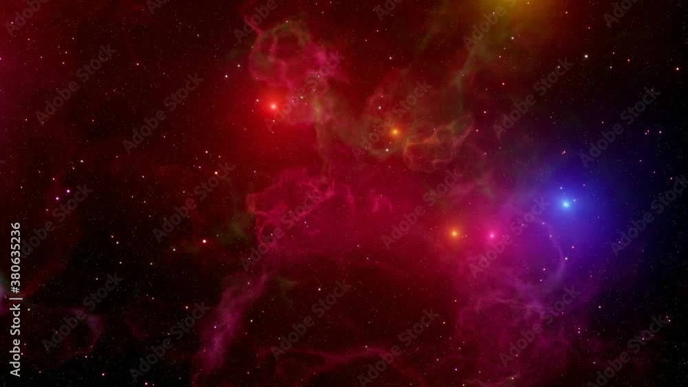 Space Nebula neon red-violet background. 4k video moving stars space background. 3D animation Space Nebula neon red-violet background. 4k video moving stars space background. 3D animation
