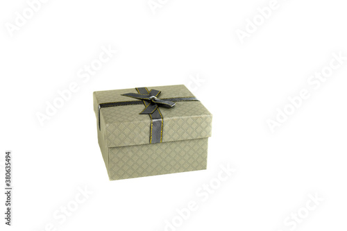 Fototapeta Naklejka Na Ścianę i Meble -  Grey gift box with a bow