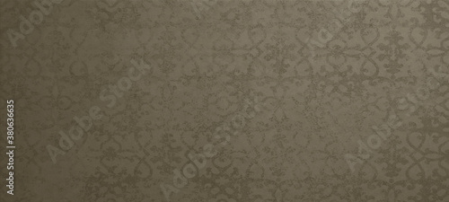 Old brown vintage shabby patchwork tiles stone concrete cement wall texture background banner