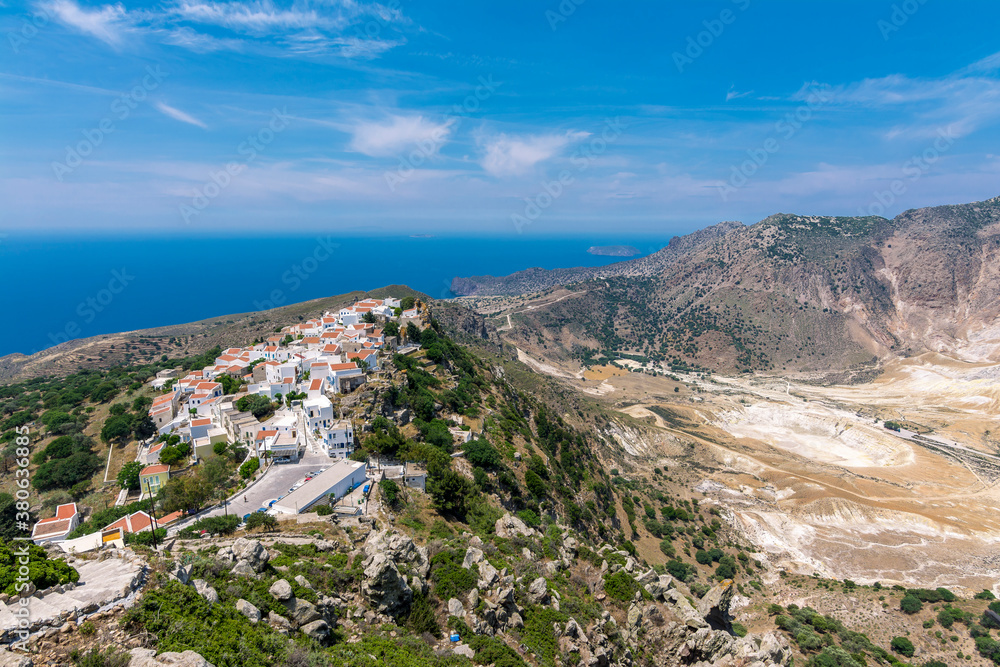 Stefanos Crater panoramic view in Nisyros Island