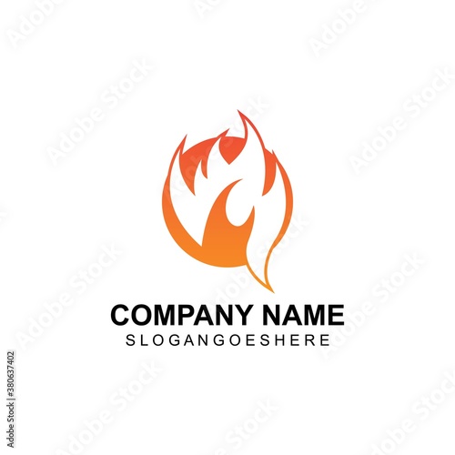 Fire flame logo Template vector  for logo Oil  gas and energy