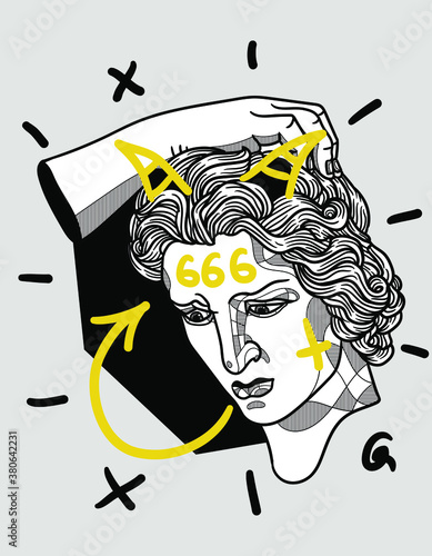 Creative geometric yellow style. Le genie du mal