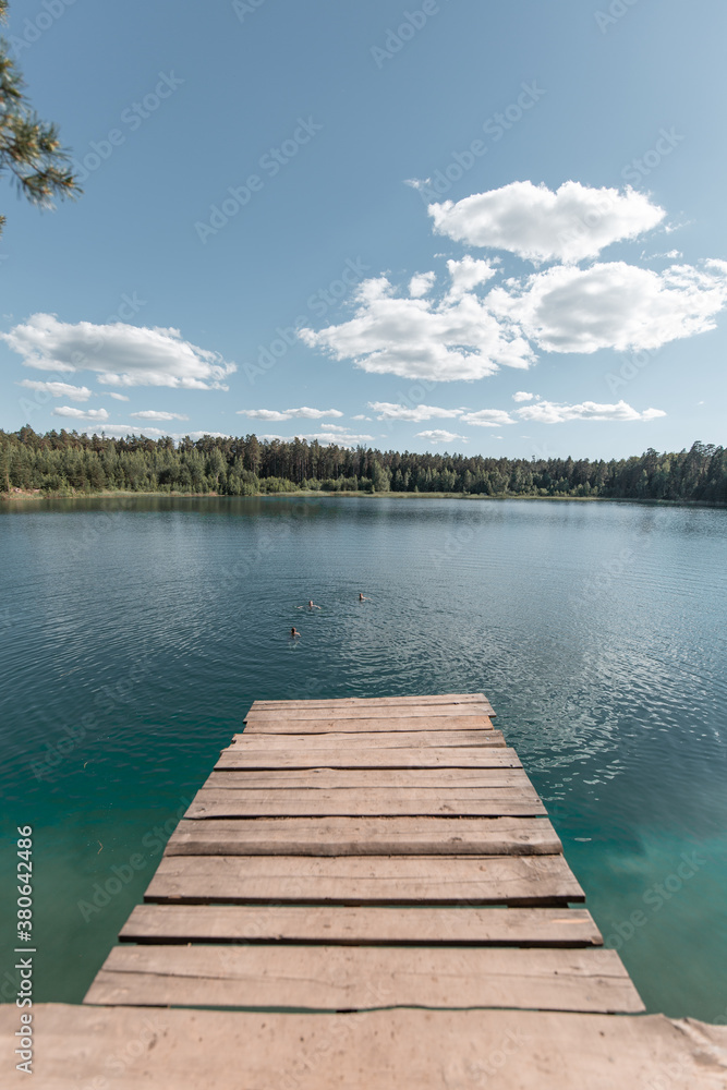 Fototapeta premium wooden pier on lake