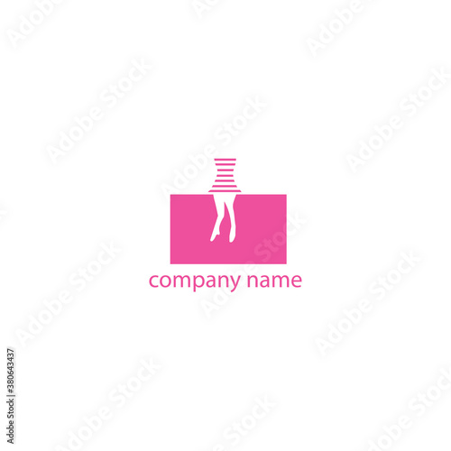 Feminine logo abstract template color design vector illustration