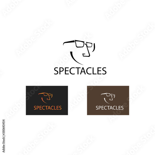 logo wearing glasses illustration vector background design clipart