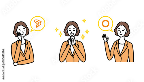 いろんな表情のOL　Cさん　2