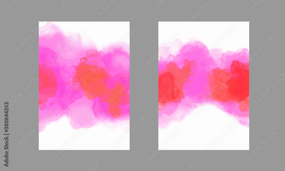 Watercolor background - red - pink - 1
