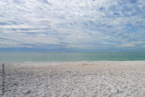 View of the beach in Big Hickory Island  a beach on the Gulf of Mexico and Estero Bay in Florida  United States