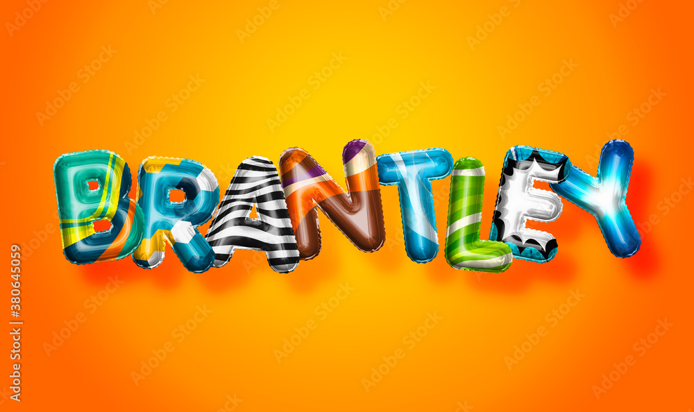 Brantley male name, colorful letter balloons background Brantley male name, colorful letter balloons background
