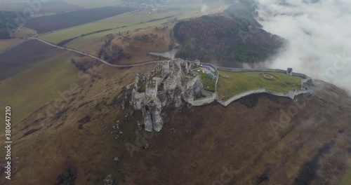 Spiss Castle Slovakia Drone Fog Morning photo