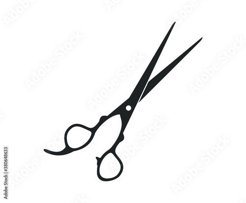 scissor icon vector, metal scissors for barbershop equipments