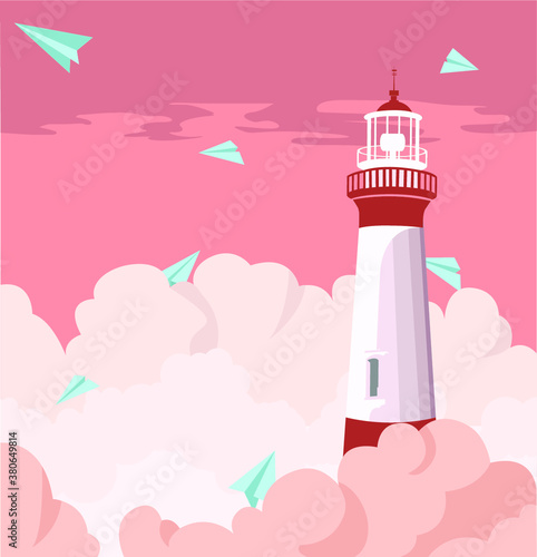 lighthouse on the background of the sky