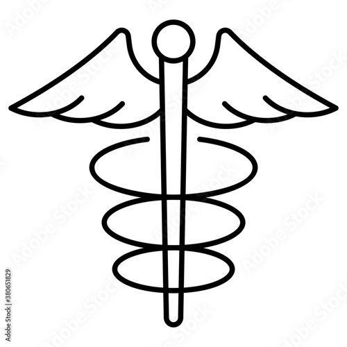 Caduceus Line Vector 