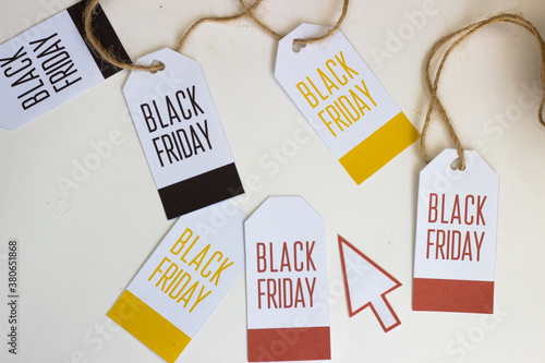 Black Friday label on white background