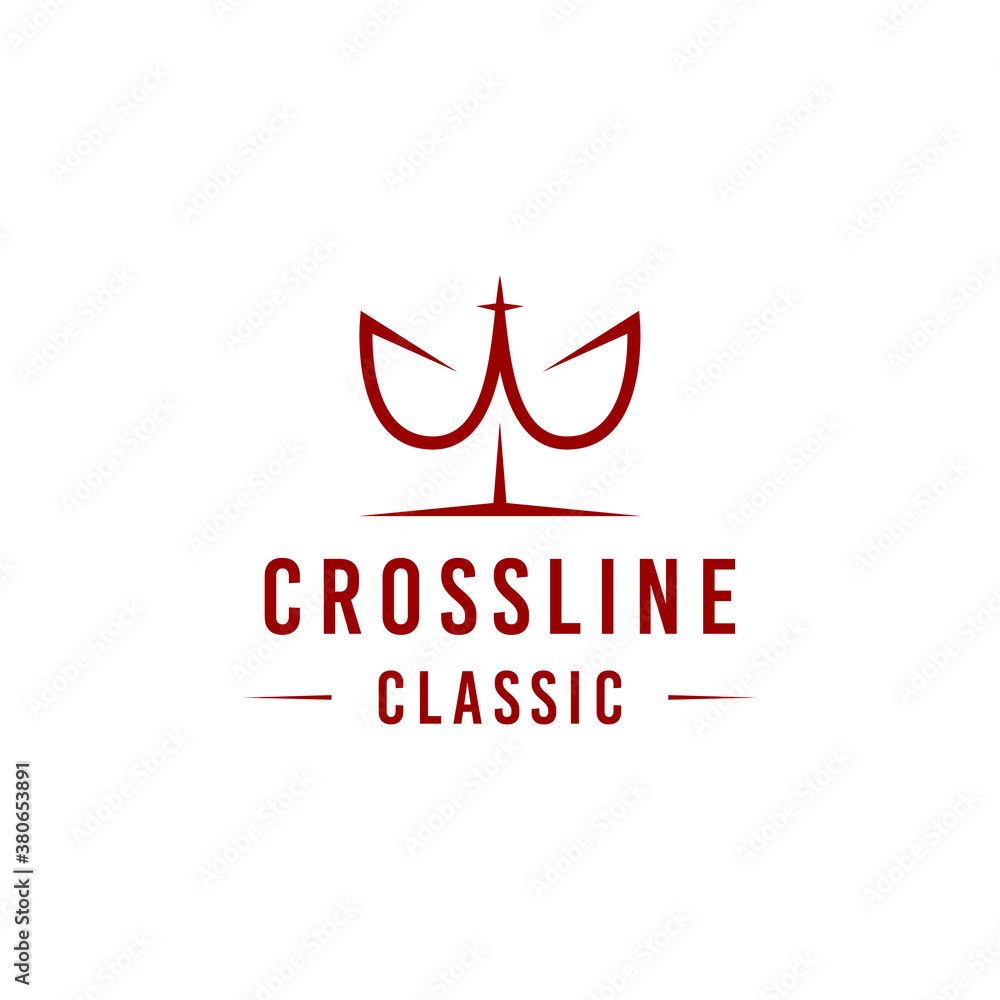 Fototapeta premium Cross Line logo design Vector