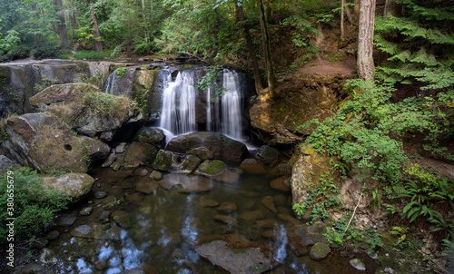 Whatcom creek and bridge at whatcom Falls park in Bellingham Washington state