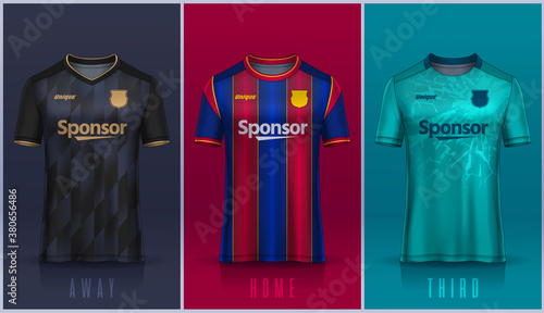 t-shirt sport design template, Soccer jersey mockup for football club. 