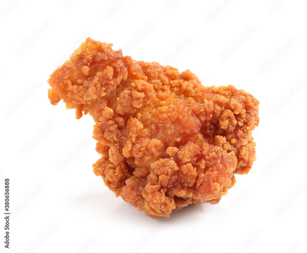 Tasty deep fried chicken piece isolated on white Tasty deep fried chicken piece isolated on white