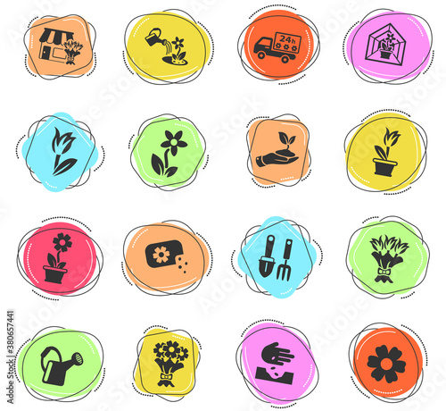 flowers icon set