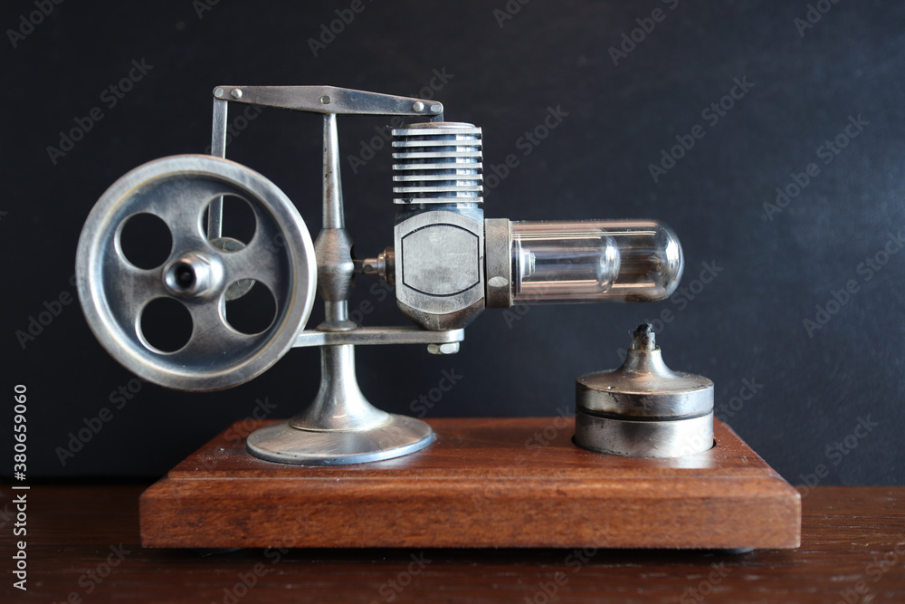 a stirling engine, perfect engineering and manufacturing quality, small scale but fully operational