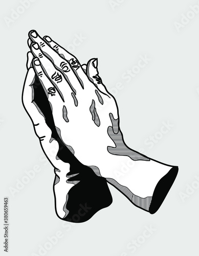 Prayers hands sculpture. 
