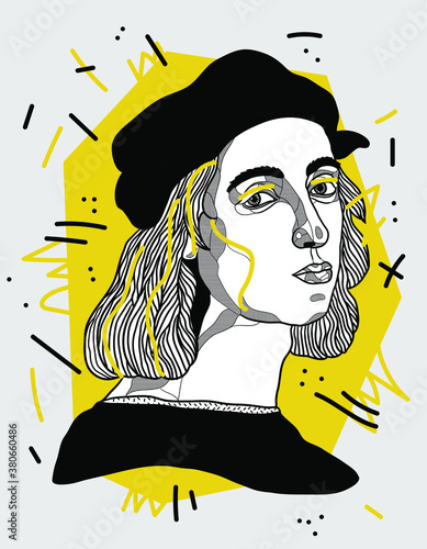 Creative geometric yellow style. Raffaello Santi. 