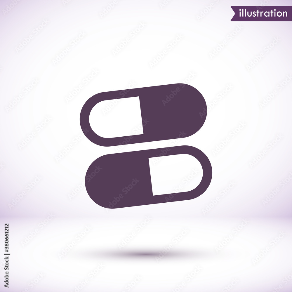 Pills  vector icon , lorem ipsum Flat design