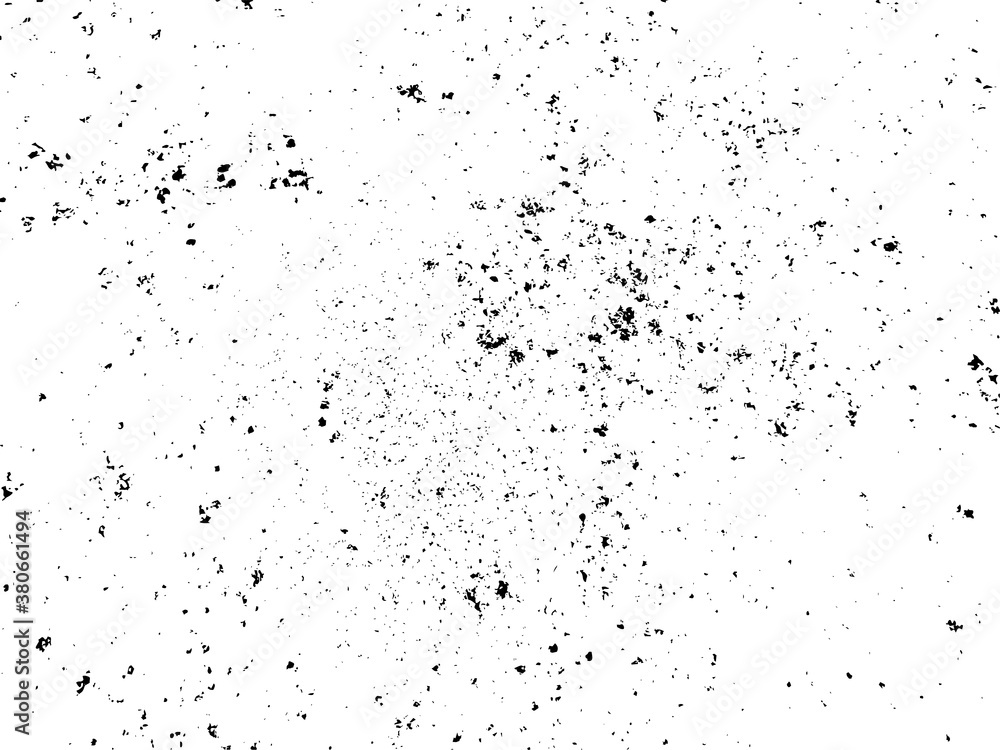 Vector grungy black isolated texture for your design. Dusty scratchy surface. Placard, brochure, packaging, illustration template, overlay, material design grunge texture