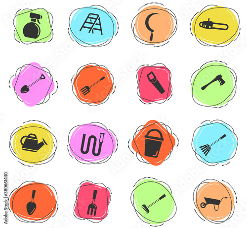 Garden tools simply icons