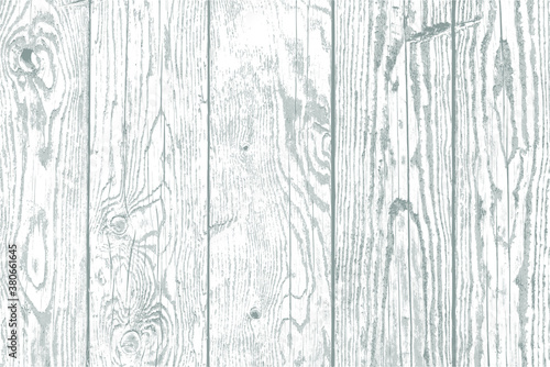 Vector white wood panel texture for backgrounds or design. Rustic grayscale wooden  wallpaper. White washed wood. Table top view. EPS10