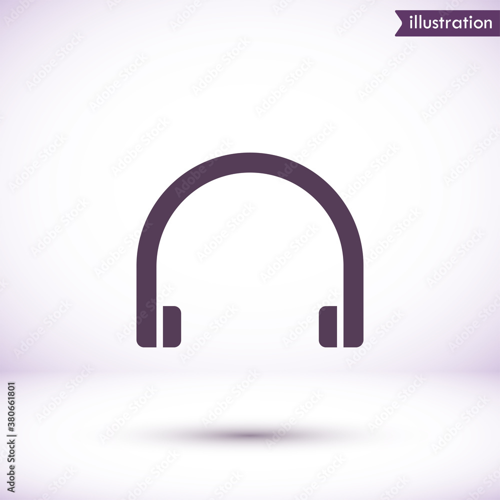 Headphones vector icon , lorem ipsum Flat design Headphones vector icon , lorem ipsum Flat design