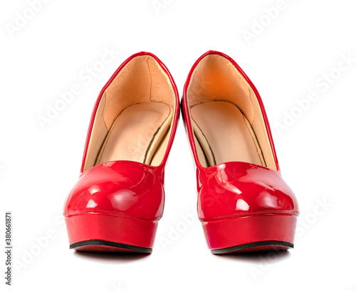 red high heels shoe isolated on white background