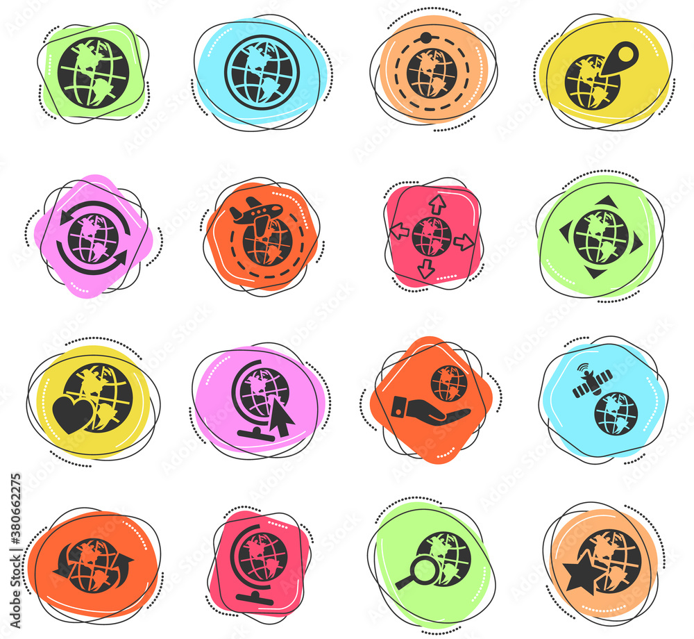 globes icon set globes icon set