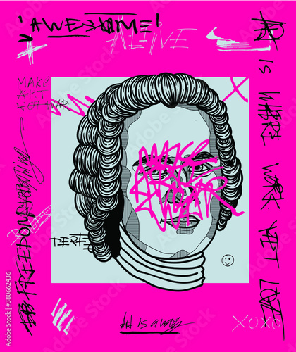 Johann Sebastian Bach. Pink.