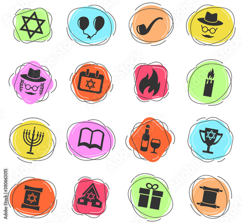 hanukkah icon set