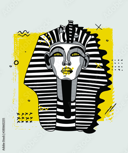 Creative geometric yellow style. Sphinx