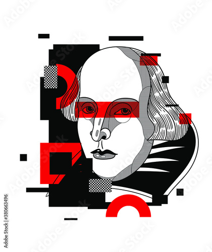 Crazy red style. William Shakespeare