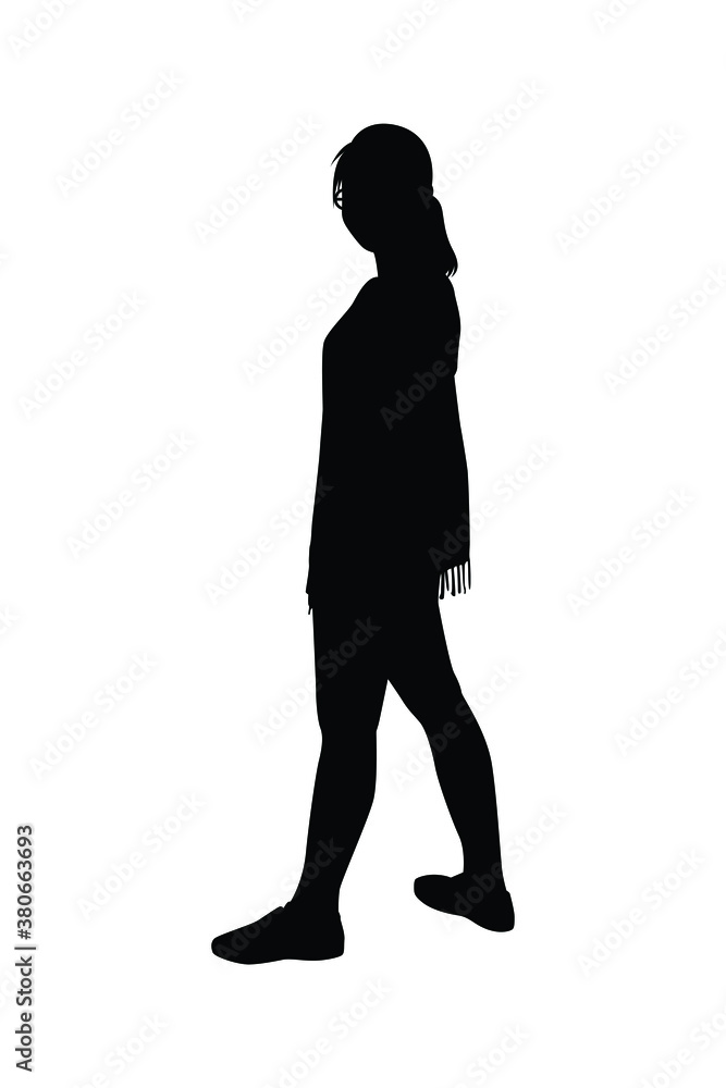 Young woman silhouette vector