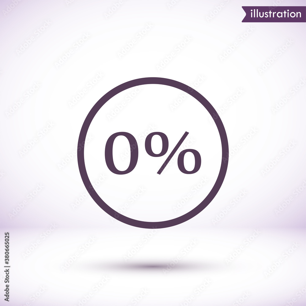 Vector icon 0 percent , lorem ipsum Flat design Vector icon 0 percent , lorem ipsum Flat design