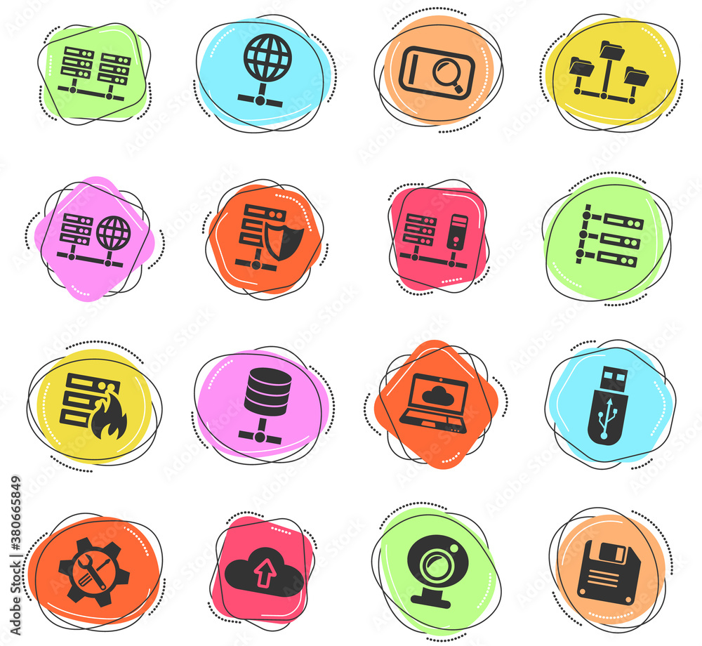 hosting provider icon set hosting provider icon set
