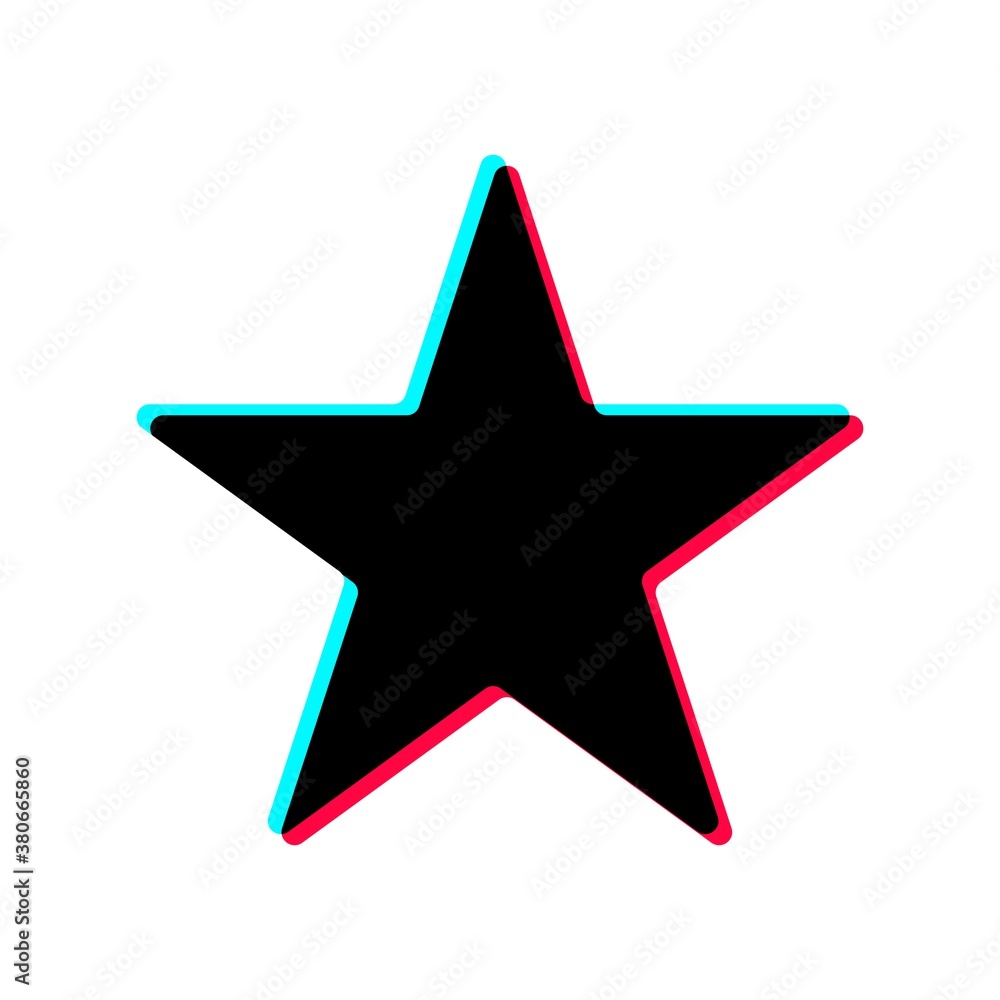Obraz premium Favorite sign.Colors of the popular social network, flat design