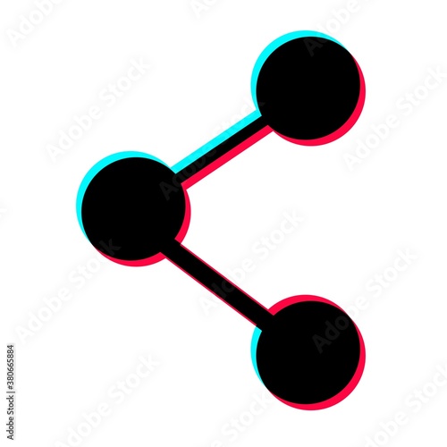 Vector line share, network icon suitable on white background,Social media modern design button