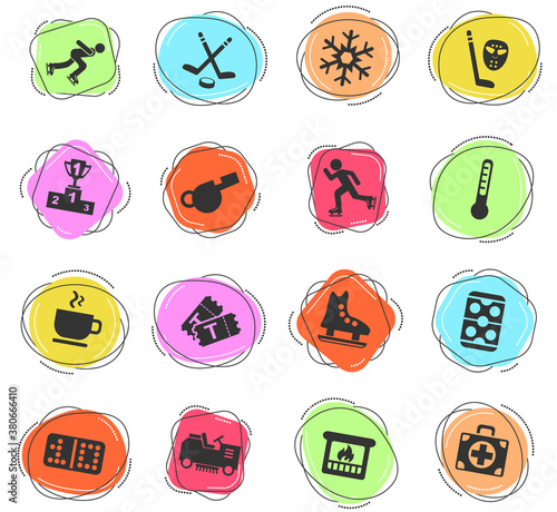 ice rink icon set