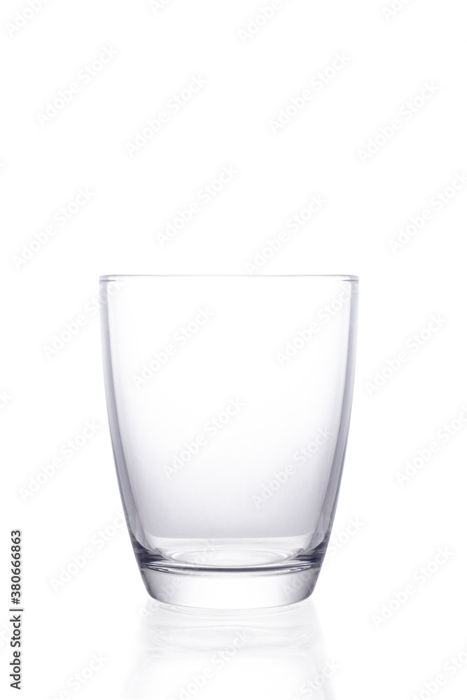 Empty curve shape glass isolated on white background with clipping path Empty curve shape glass isolated on white background with clipping path