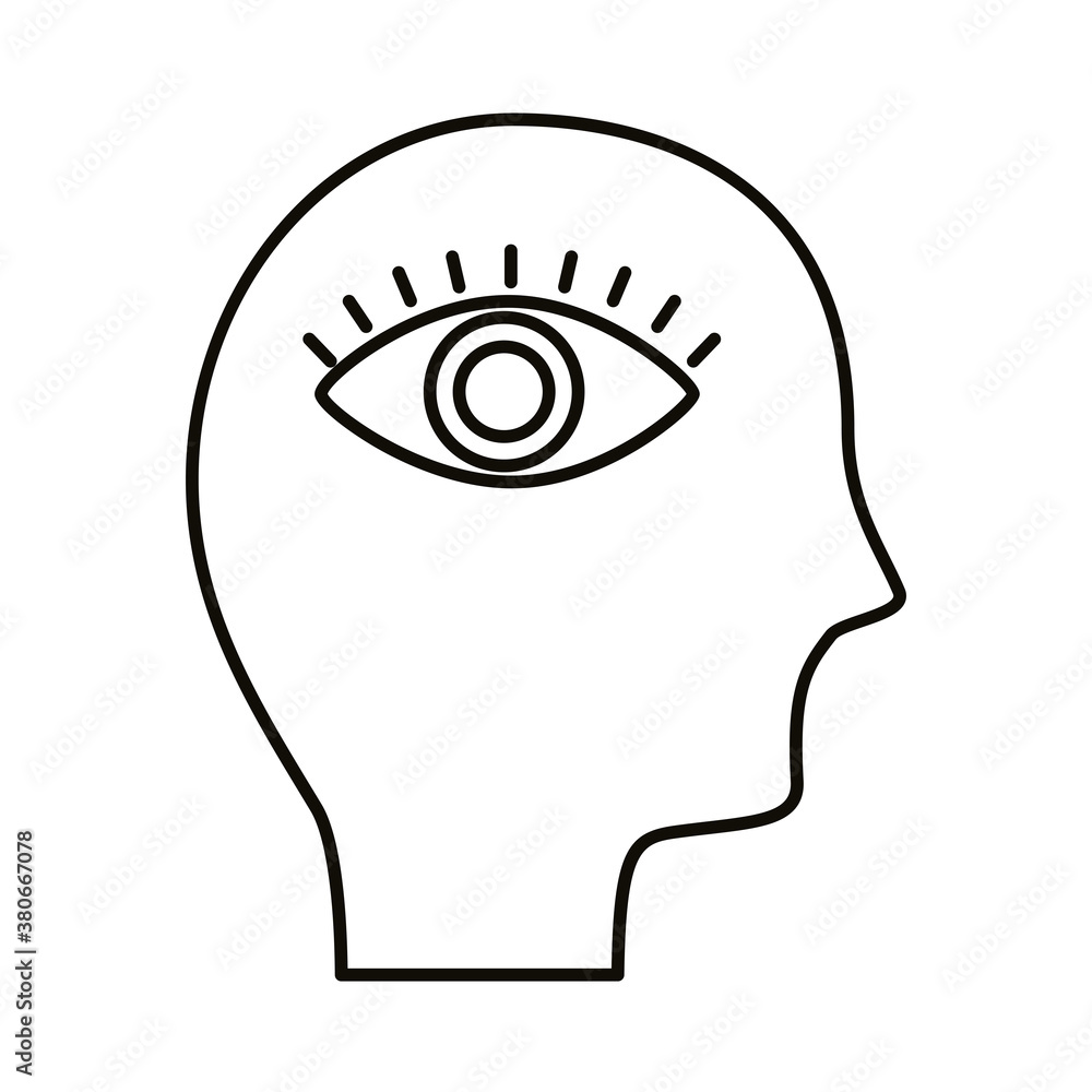head human profile with eye line style icon head human profile with eye line style icon